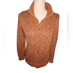 Liz Claiborne Petite 1/4 Zip Chunky Knit Sweater PL